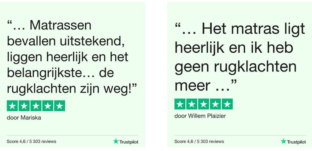 trustpilot reviews matras voor rugklachten