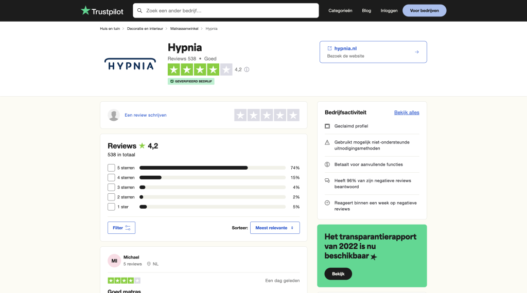 Hyonia - matras - review