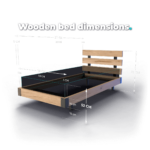 Wooden bed dimensions - 100x200 cm