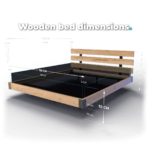 Wooden bed dimensions - 180x210 cm