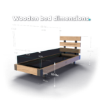 Wooden bed dimensions - 70x200 cm