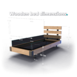 Wooden bed dimensions - 80x200 cm