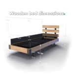 Wooden bed dimensions - 80x210 cm