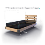 Wooden bed dimensions - 90x200 cm