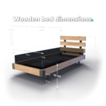 Wooden bed dimensions - 90x210 cm