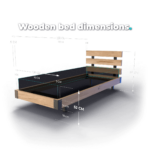 Wooden bed dimensions - 90x220 cm