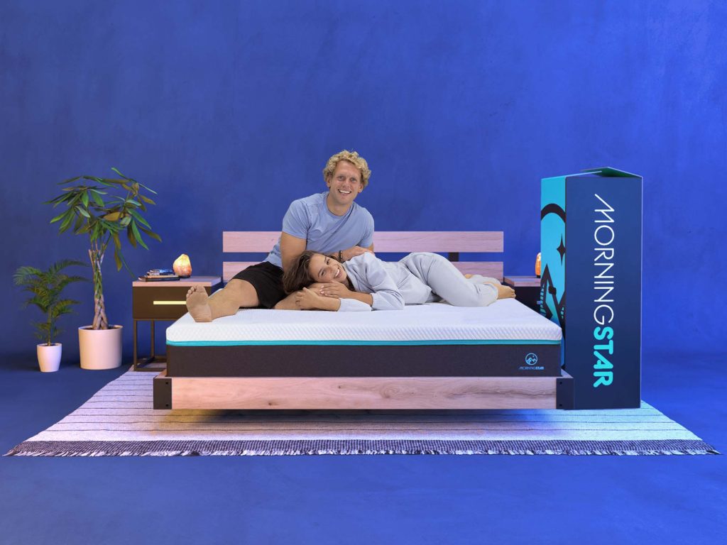 wooden bed + people